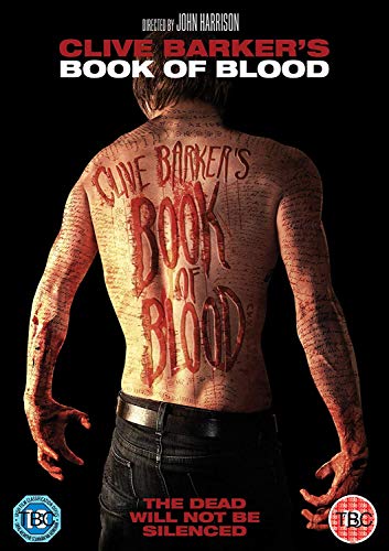 Movie poster: man’s blood-covered back with text and symbols inscribed on skin.