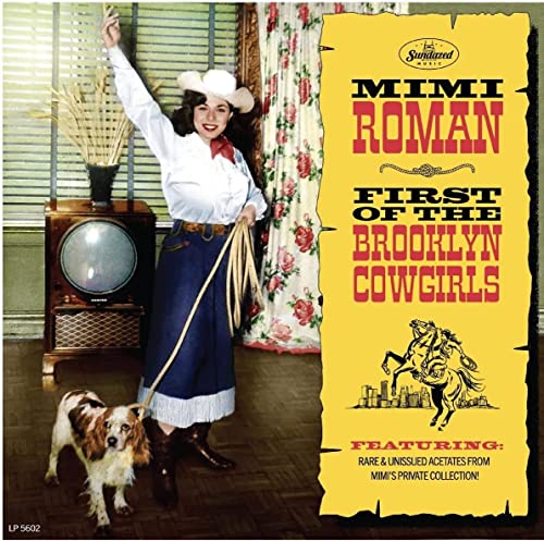 Vinyl album cover featuring a cowgirl, dog, and vintage radio.