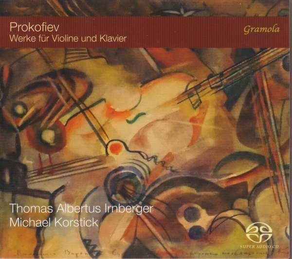CD cover for Prokofiev’s violin and piano works, abstract art.