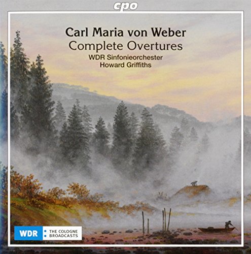 CD cover with misty landscape painting and text "Carl Maria von Weber Complete Overtures".