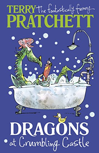 "Book cover featuring cartoon dragons in a bathtub, with title and author name."