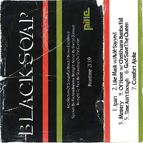 Vinyl record cover for “Mike - Black Soap” with cracked plastic wrap.