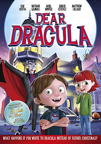Dear Dracula" DVD cover featuring cartoon children and a vampire in front of a castle.