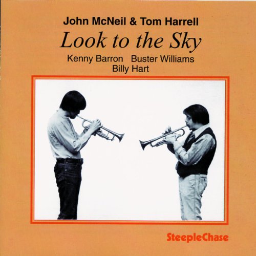 CD cover featuring two musicians playing trumpets in monochrome.