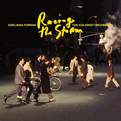 CD cover: City street scene with yellow text "Racing The Storm".