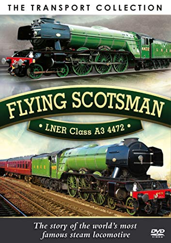 DVD cover featuring the green Flying Scotsman steam locomotive on railway tracks.