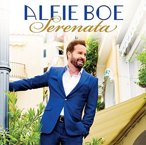 Alfie Boe album cover, Serenata, featuring the singer in a blue suit.