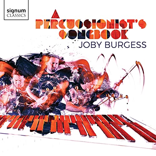 CD cover for Joby Burgess’ “A Percussionist’s Songbook” with a dynamic image.