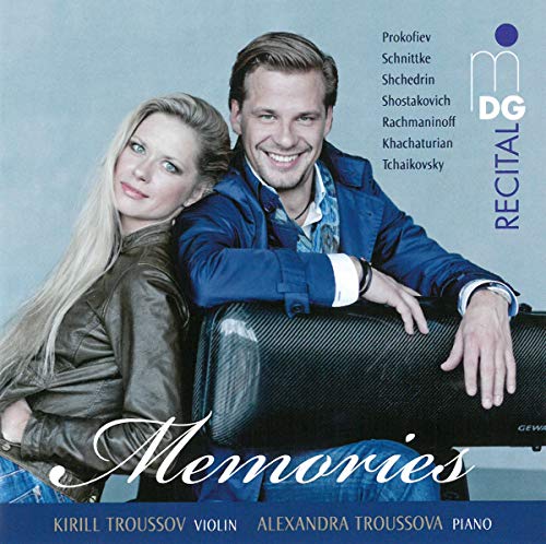 CD cover featuring smiling musicians Kirill and Alexandra Troussov.