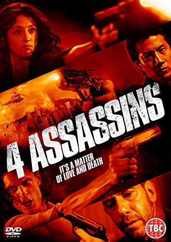 DVD cover for "4 Assassins" featuring people with guns and explosions.