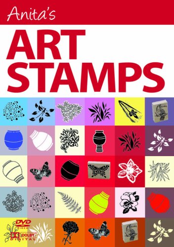 DVD cover for "Anita's Art Stamps" featuring floral and object stamp designs.