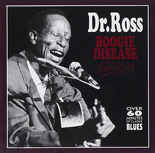 Black and white CD cover featuring Dr. Ross playing a saxophone.