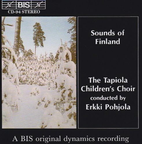 CD cover: snowy Finnish forest with text “Sounds of Finland” and choir details.