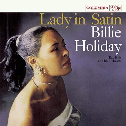 Billie Holiday portrait on album cover, “Lady in Satin”, Columbia Records.