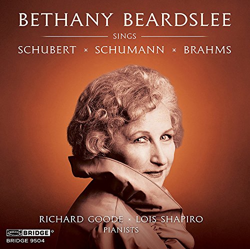 "Bethany Beardslee Sings" CD cover featuring a sepia-toned portrait against a brown background.