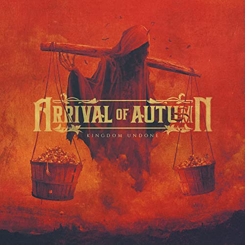 CD cover: hooded figure with baskets against a fiery orange background.