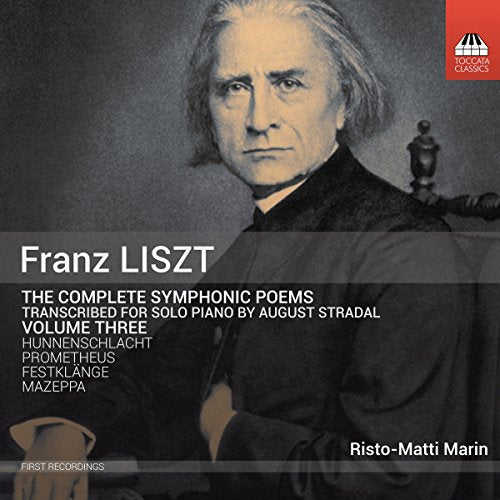 CD cover featuring a portrait of Franz Liszt with text overlay.