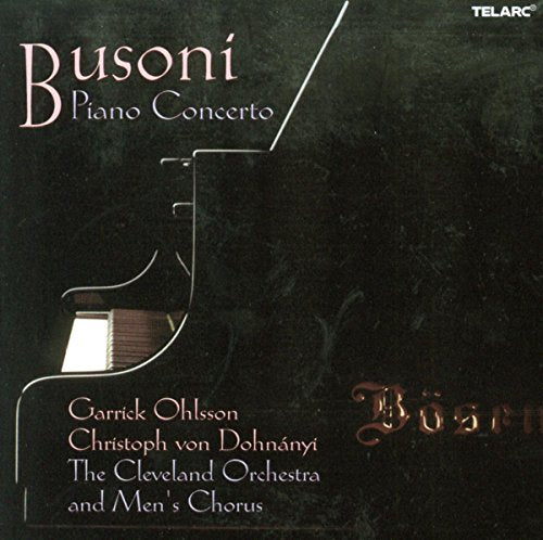 CD cover for Busoni Piano Concerto with dark background and white text.