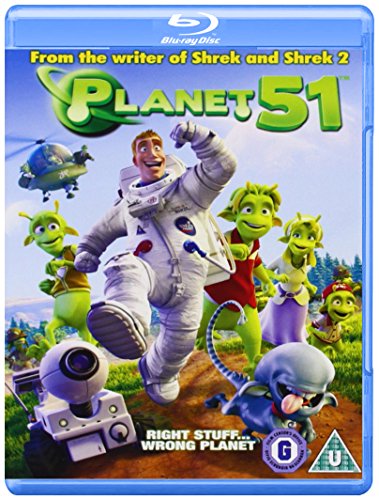 Planet 51" Blu-ray cover featuring an astronaut and green alien characters.
