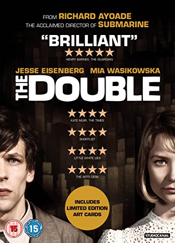DVD cover for "The Double" with Jesse Eisenberg and Mia Wasikowska.