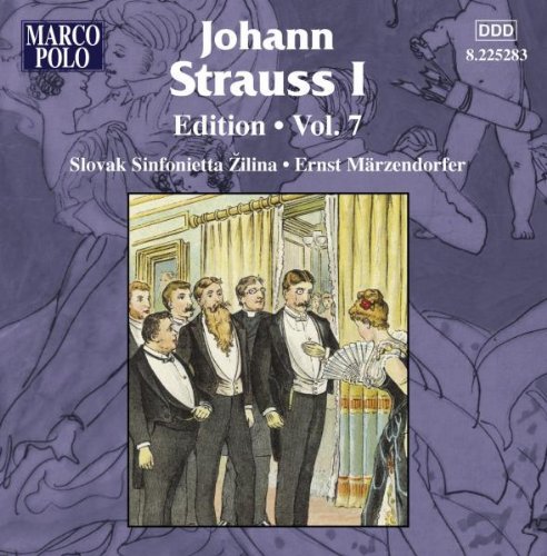 CD cover for Johann Strauss I Edition Vol. 7, featuring vintage art.