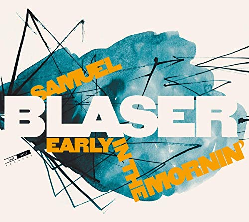 Album cover with "BLASER" in large white text, surrounded by abstract blue and black shapes.
