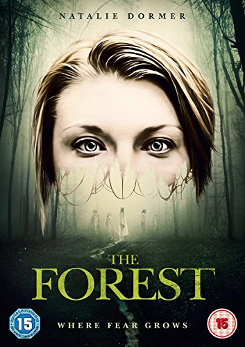 DVD cover for "The Forest" featuring a woman's face with a forest background.