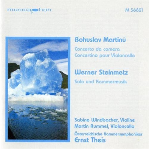 CD cover for Bohuslav Martinů concerto works, featuring icy mountain scene.