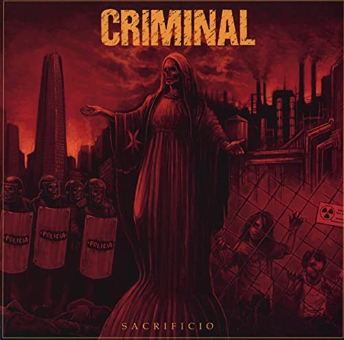 CD cover for "Criminal - Sacrificio" depicts a ghostly figure and city.