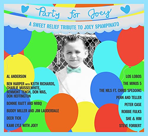 CD cover for "Party For Joey" tribute album with a childhood photo.
