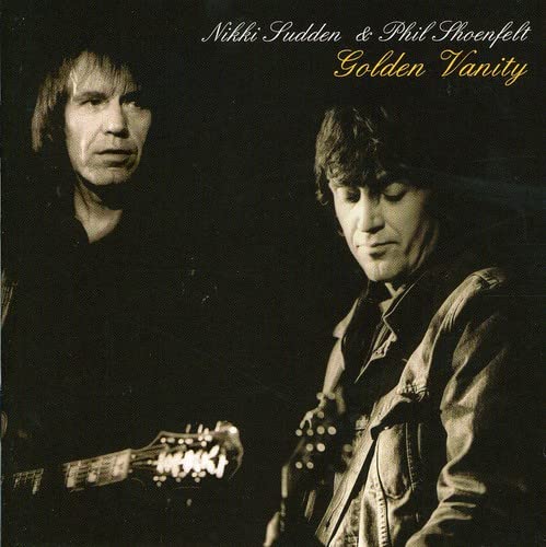 CD cover featuring two musicians with guitars, sepia toned.