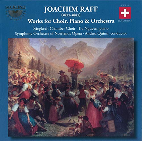 CD cover for Joachim Raff’s choral works featuring a painted mountain scene.