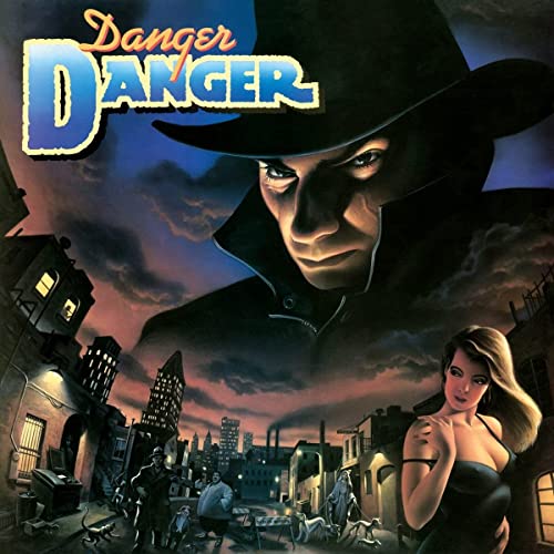 Album cover: man in hat, city skyline, and woman in foreground.