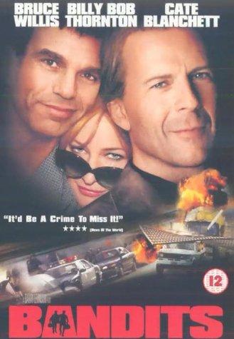 "DVD cover for 'Bandits' featuring Bruce Willis, Cate Blanchett, and Billy Bob Thornton."
