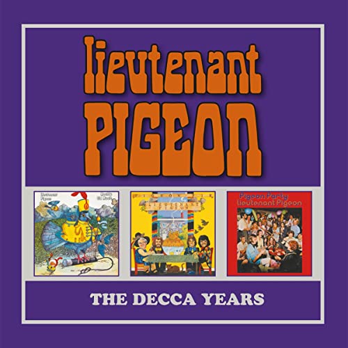 CD cover for Lieutenant Pigeon’s “The Decca Years” with orange lettering.