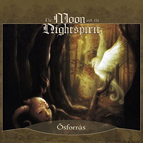 Dark fantasy album cover with a ghostly figure in a forest.