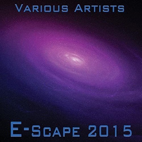 "CD album cover with purple galaxy image and blue text 'Various Artists E-Scape 2015'."