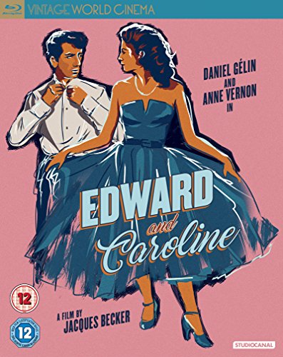 Blu-ray cover for "Edward and Caroline" featuring a couple in mid-dance.