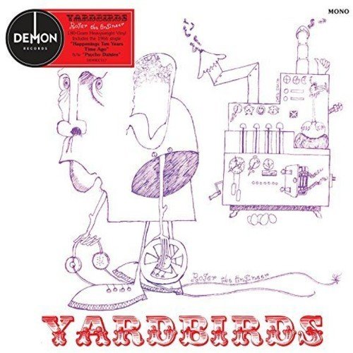 "Yardbirds vinyl album cover with abstract line drawing and red 'Yardbirds' text at the bottom."
