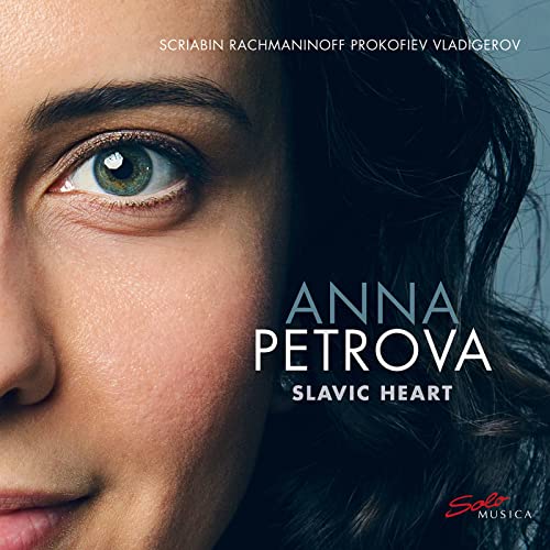Close-up of Anna Petrova’s face with album title "Slavic Heart" overlayed.