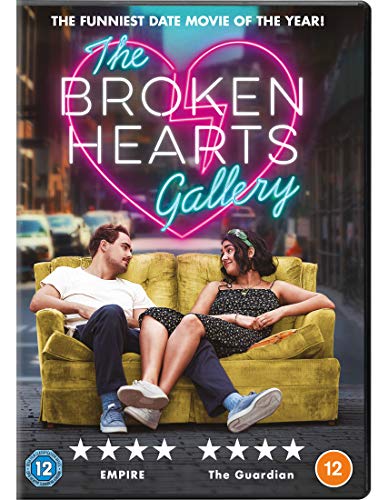 DVD cover for The Broken Hearts Gallery featuring a couple sitting on a couch.