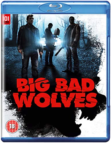 Big Bad Wolves" Blu-ray cover with three men and a shadowy wolf form.
