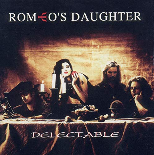 Album cover for Romeo's Daughter's "Delectable" featuring four people at a table.