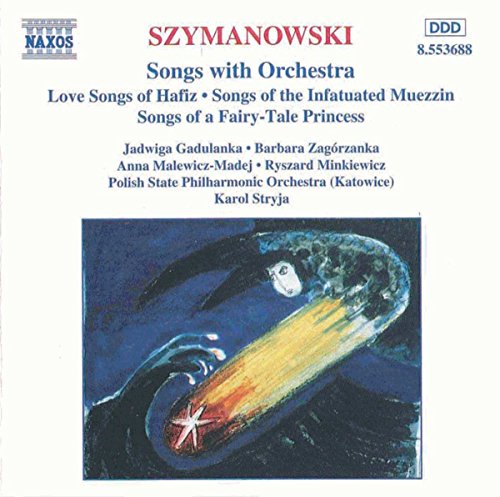 CD cover for Szymanowski’s “Songs with Orchestra” featuring abstract art.
