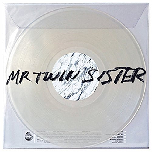 Clear vinyl record with "MR TWIN SISTER" written across in plastic packaging.