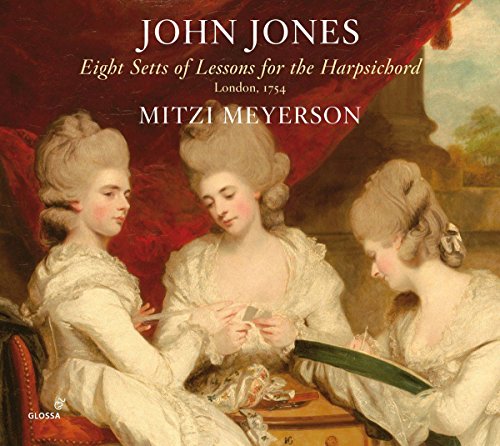 "CD cover featuring 18th-century painting of three women in white dresses with harpsichord."