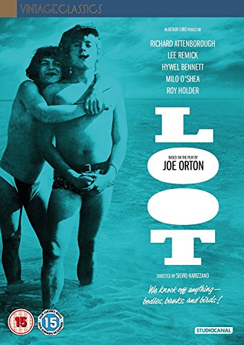 DVD cover for "Loot" featuring two men embracing on a beach.