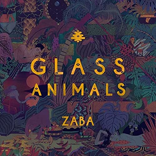 CD cover for Glass Animals’ “Zaba” with colorful jungle imagery.