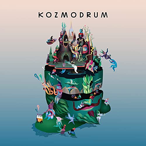 Album cover for Kozmodrum featuring a colorful, fantastical landscape.
