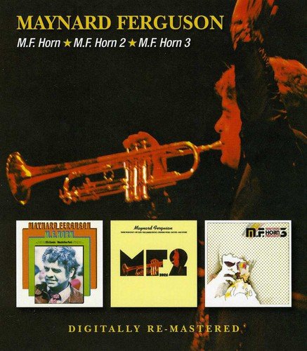 "CD cover featuring Maynard Ferguson with trumpet and three album covers below."